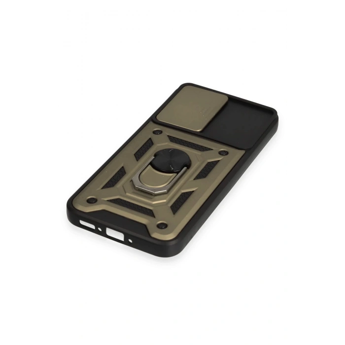 Samsung Galaxy A54 5G Kılıf Pars Lens Yüzüklü Silikon - Gold