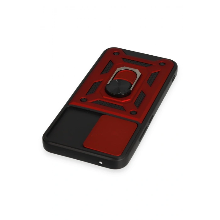 Samsung Galaxy A54 5G Kılıf Pars Lens Yüzüklü Silikon - Kırmızı