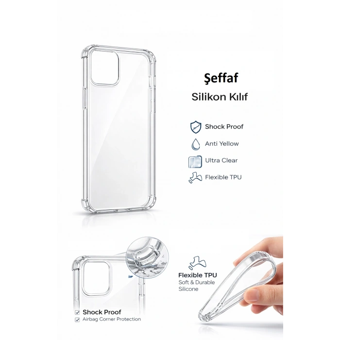 Samsung Galaxy A54 Uyumlu Şeffaf Silikon Telefon Kılıfı Esnek Darbe Koruyucu