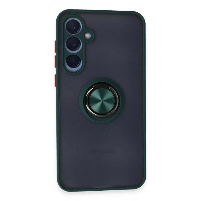 Samsung Galaxy A55 5G Kılıf Montreal Yüzüklü Silikon Kapak - Yeşil