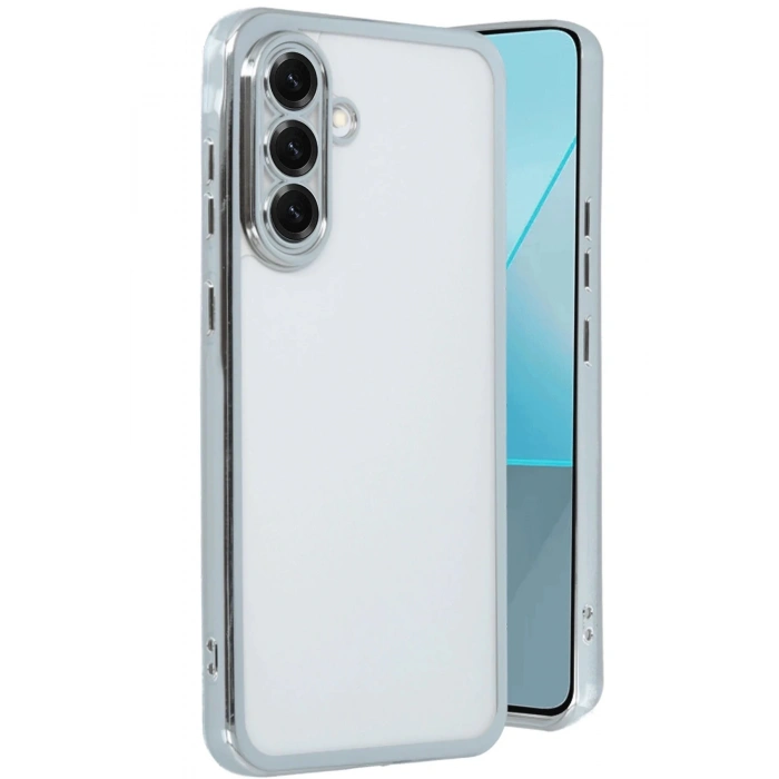 Samsung Galaxy A56 Kılıf Lensli Silikon - Gümüş