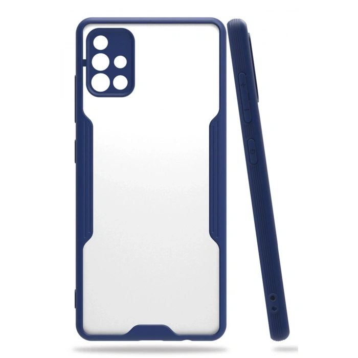 Samsung Galaxy A71 Kılıf Platin Silikon - Lacivert