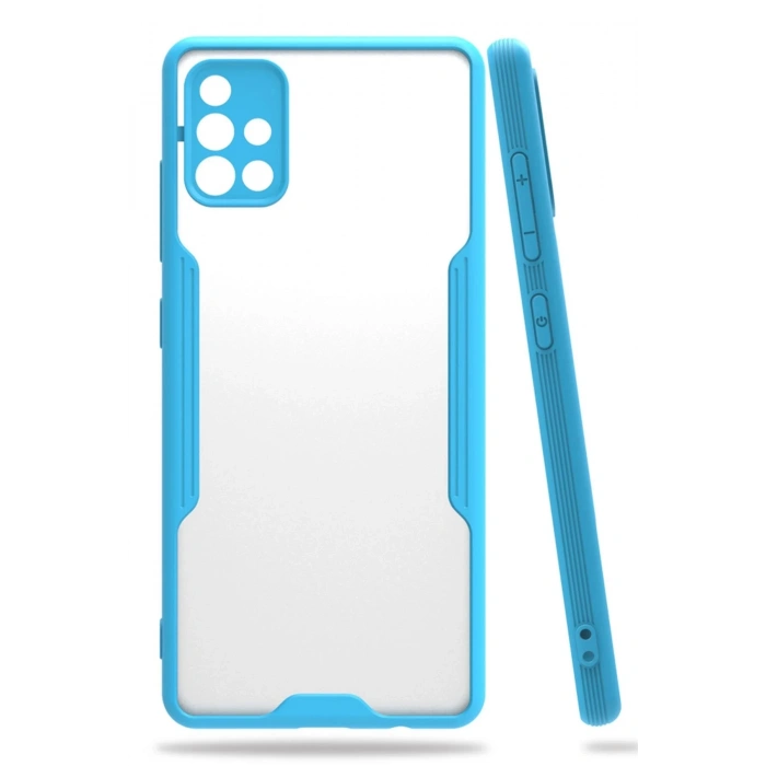Samsung Galaxy A71 Kılıf Platin Silikon - Mavi