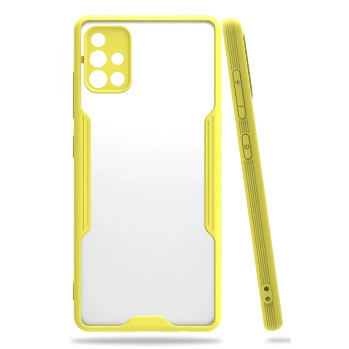 Samsung Galaxy A71 Kılıf Platin Silikon - Sarı
