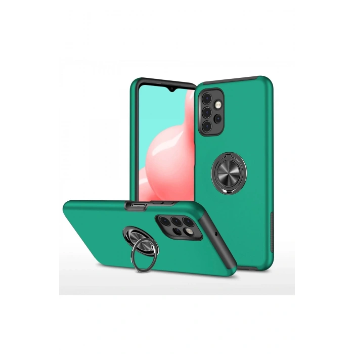 Samsung Galaxy A72 Kılıf Elit Yüzüklü Kapak - Yeşil