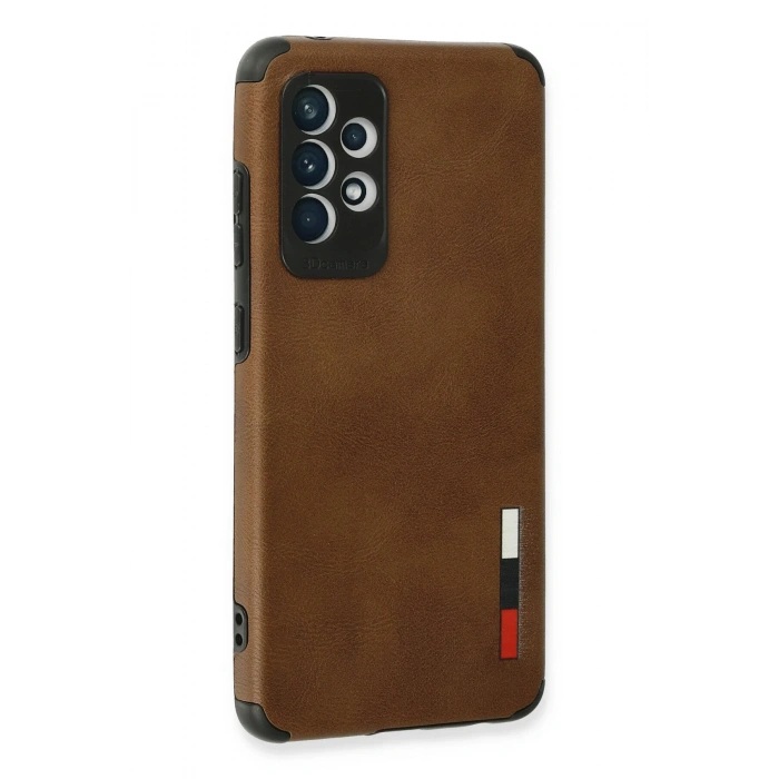 Samsung Galaxy A72 Kılıf Loop Deri Silikon - Kahverengi