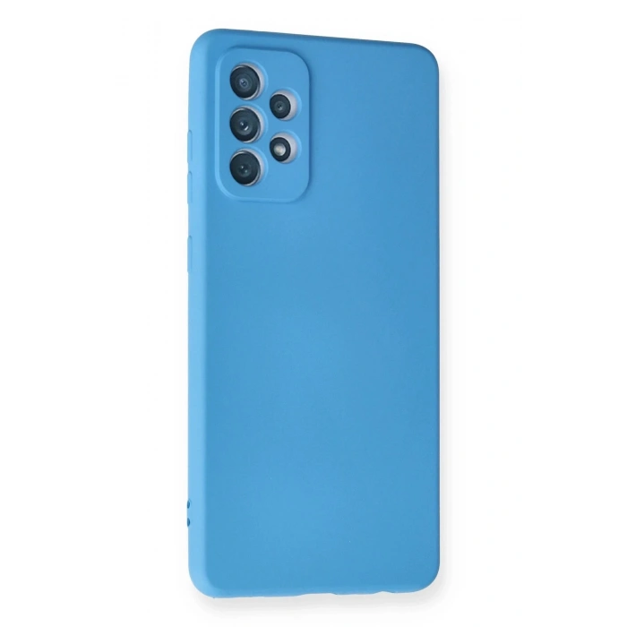 Samsung Galaxy A72 Kılıf Nano içi Kadife Silikon - Mavi