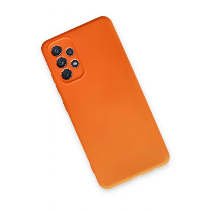 Samsung Galaxy A72 Kılıf Nano içi Kadife Silikon - Turuncu