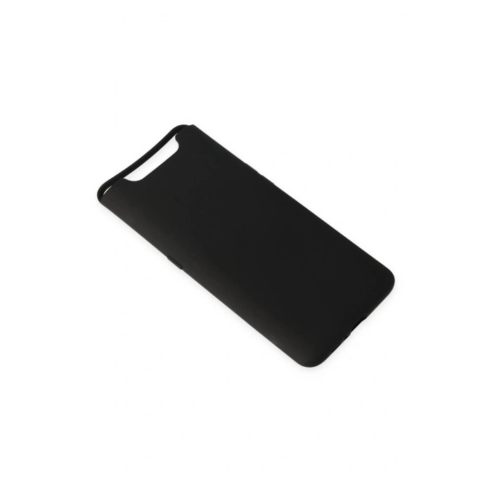 Samsung Galaxy A80 Kılıf Nano içi Kadife Silikon - Siyah