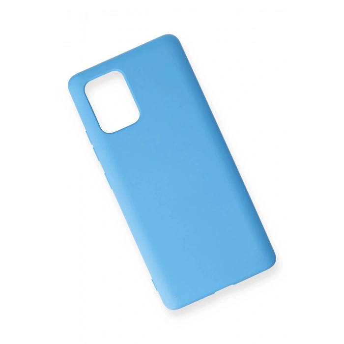 Samsung Galaxy A91 / S10 Lite Kılıf Nano içi Kadife Silikon - Mavi