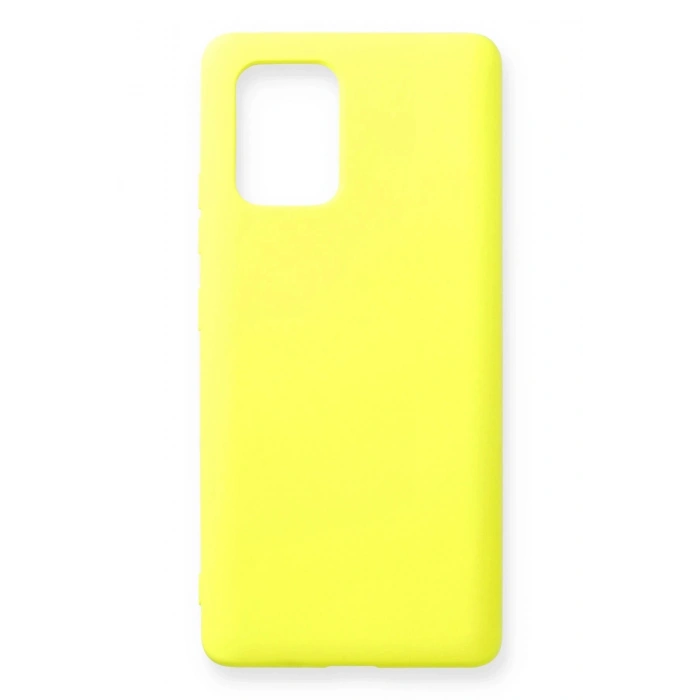 Samsung Galaxy A91 / S10 Lite Kılıf Nano içi Kadife Silikon - Sarı