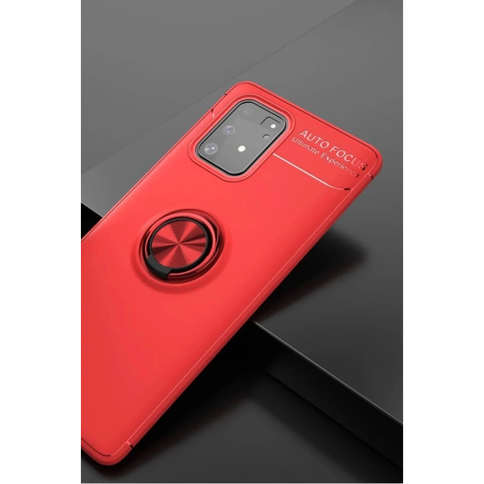 Samsung Galaxy A91 / S10 Lite Kılıf Range Yüzüklü Silikon - Kırmızı