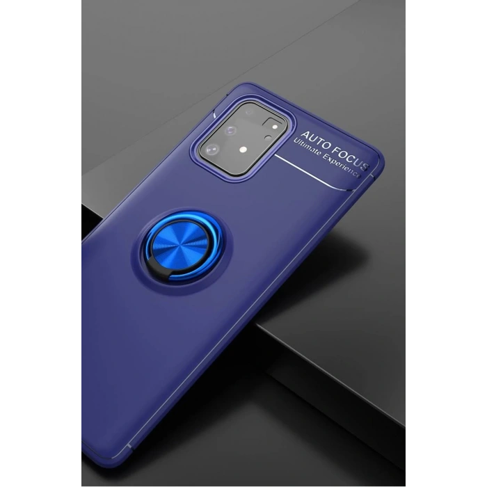 Samsung Galaxy A91 / S10 Lite Kılıf Range Yüzüklü Silikon - Mavi