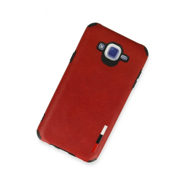 Samsung Galaxy J7 Kılıf Loop Deri Silikon - Kırmızı