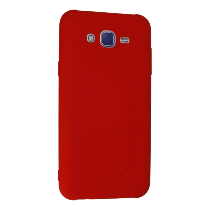 Samsung Galaxy J7 Kılıf Nano içi Kadife Silikon - Kırmızı