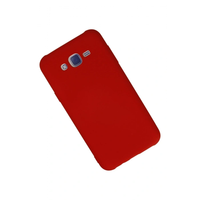 Samsung Galaxy J7 Kılıf Nano içi Kadife Silikon - Kırmızı