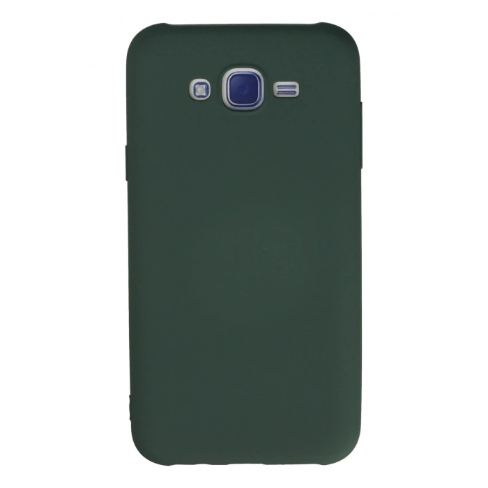 Samsung Galaxy J7 Kılıf Nano içi Kadife Silikon - Koyu Yeşil