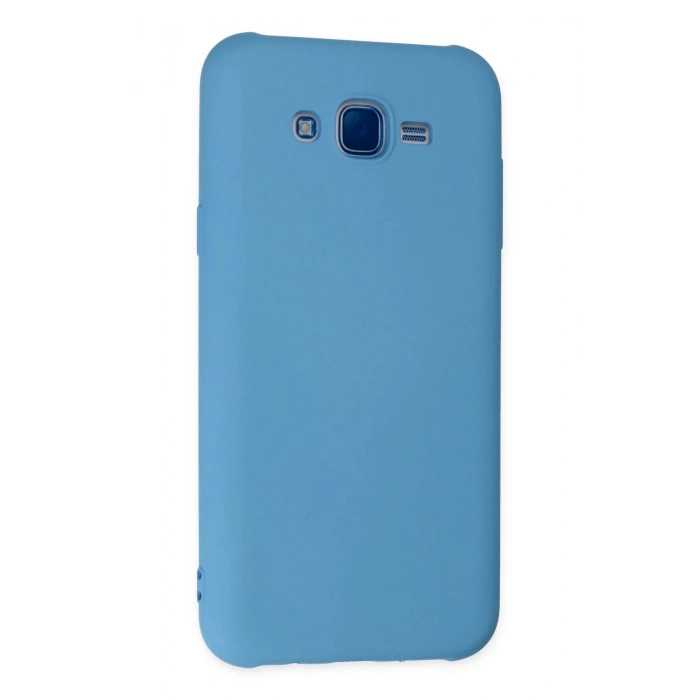 Samsung Galaxy J7 Kılıf Nano içi Kadife Silikon - Mavi