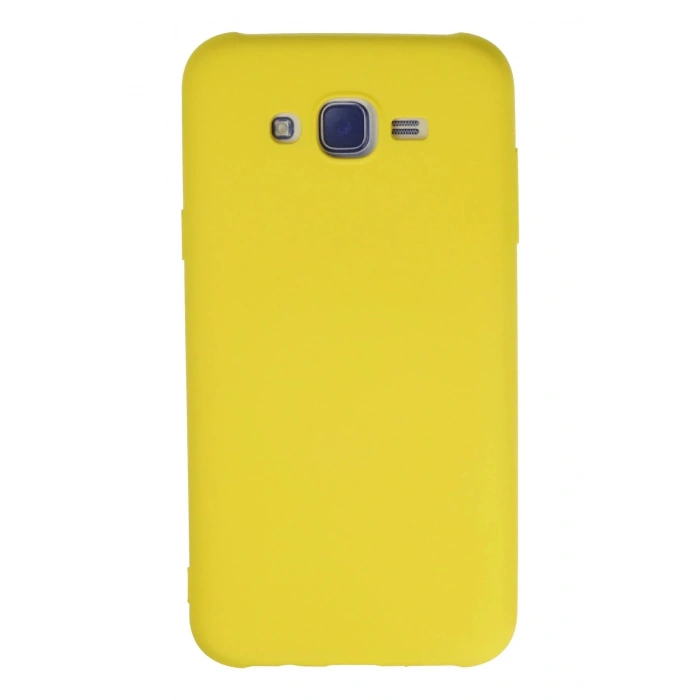 Samsung Galaxy J7 Kılıf Nano içi Kadife Silikon - Sarı
