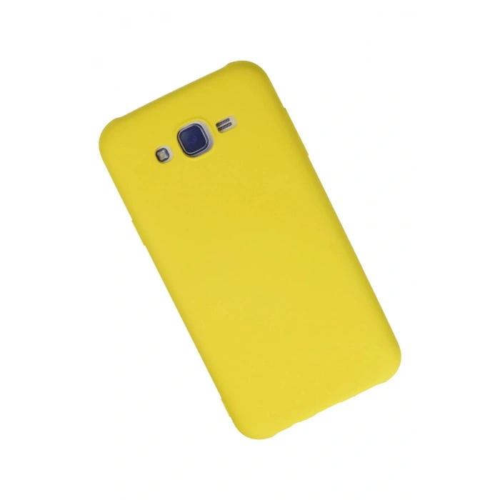 Samsung Galaxy J7 Kılıf Nano içi Kadife Silikon - Sarı