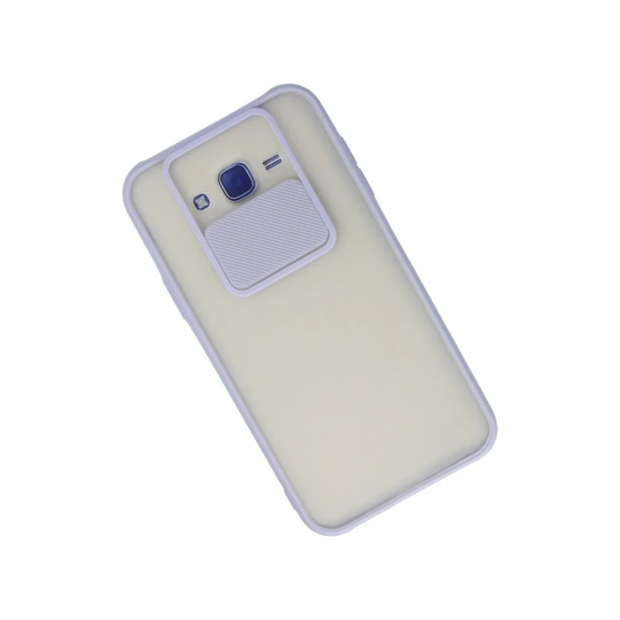 Samsung Galaxy J7 Kılıf Palm Buzlu Kamera Sürgülü Silikon - Lila