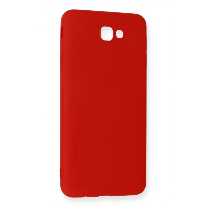 Samsung Galaxy J7 Prime Kılıf Nano içi Kadife Silikon - Kırmızı