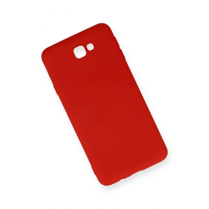 Samsung Galaxy J7 Prime Kılıf Nano içi Kadife Silikon - Kırmızı