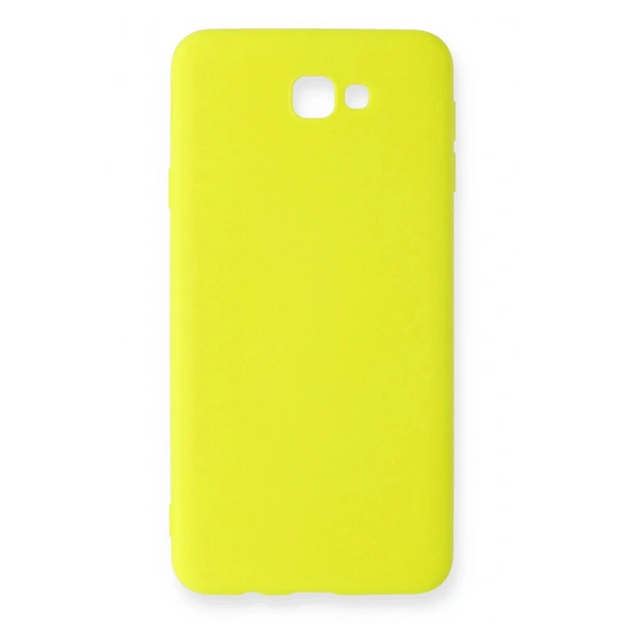 Samsung Galaxy J7 Prime Kılıf Nano içi Kadife Silikon - Sarı