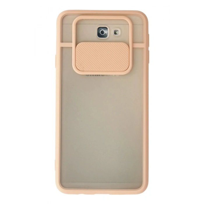 Samsung Galaxy J7 Prime Kılıf Palm Buzlu Kamera Sürgülü Silikon - Pembe