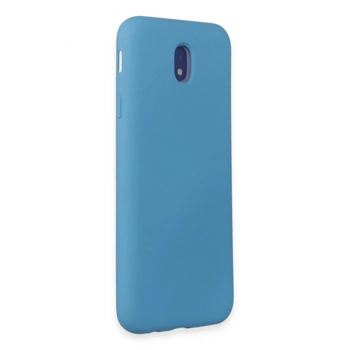 Samsung Galaxy J7 Pro / J730 Kılıf Nano içi Kadife Silikon - Mavi