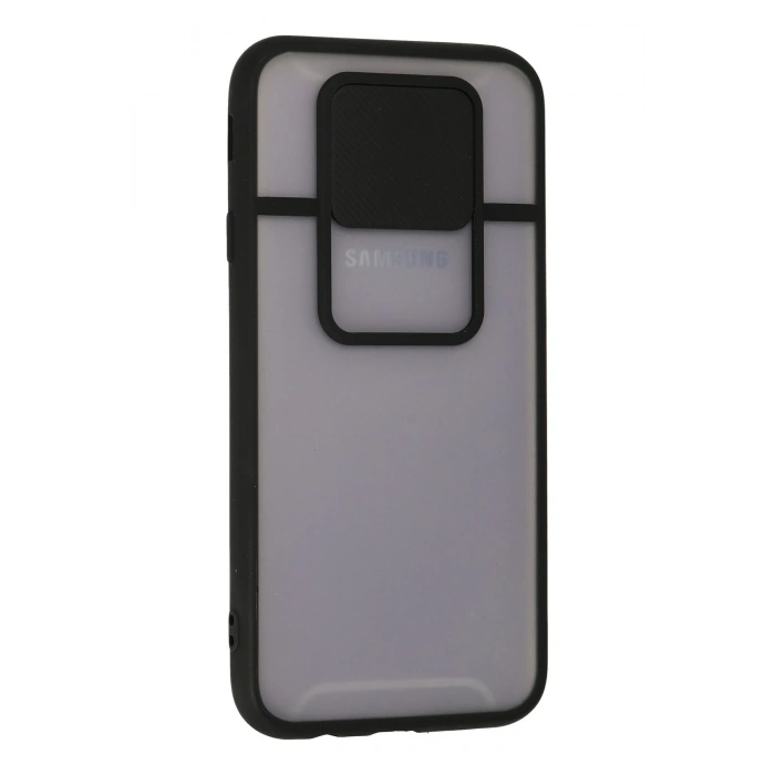 Samsung Galaxy J7 Pro / J730 Kılıf Palm Buzlu Kamera Sürgülü Silikon - Siyah