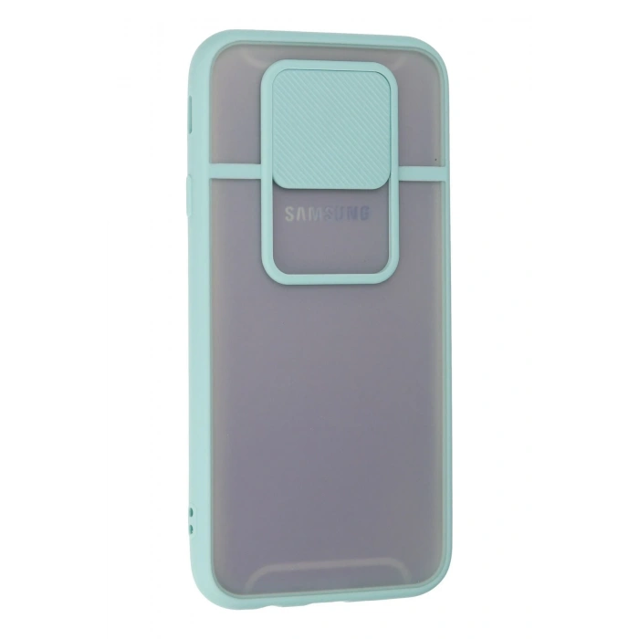 Samsung Galaxy J7 Pro / J730 Kılıf Palm Buzlu Kamera Sürgülü Silikon - Turkuaz