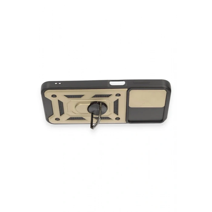 Samsung Galaxy M14 5G Kılıf Pars Lens Yüzüklü Silikon - Gold
