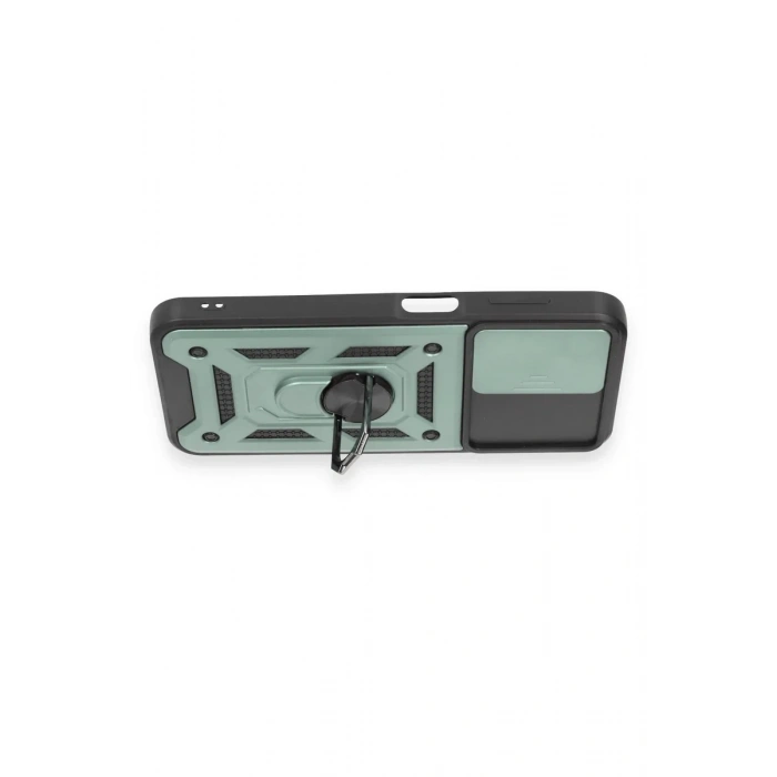 Samsung Galaxy M14 5G Kılıf Pars Lens Yüzüklü Silikon - Yeşil