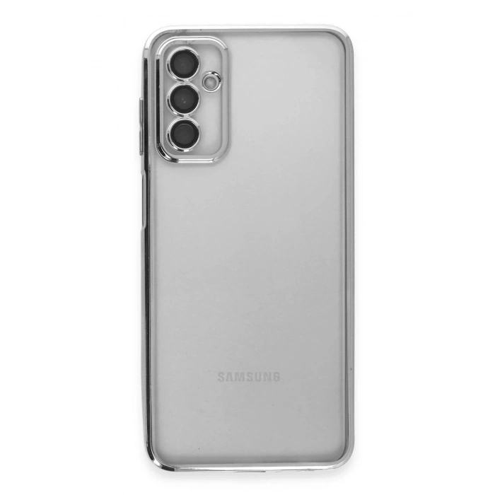 Samsung Galaxy M23 Kılıf Lensli Silikon - Gümüş