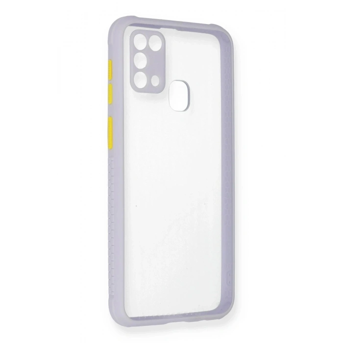 Samsung Galaxy M31 Kılıf Miami Şeffaf Silikon - Lila