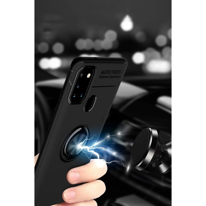 Samsung Galaxy M31 Kılıf Range Yüzüklü Silikon - Kırmızı