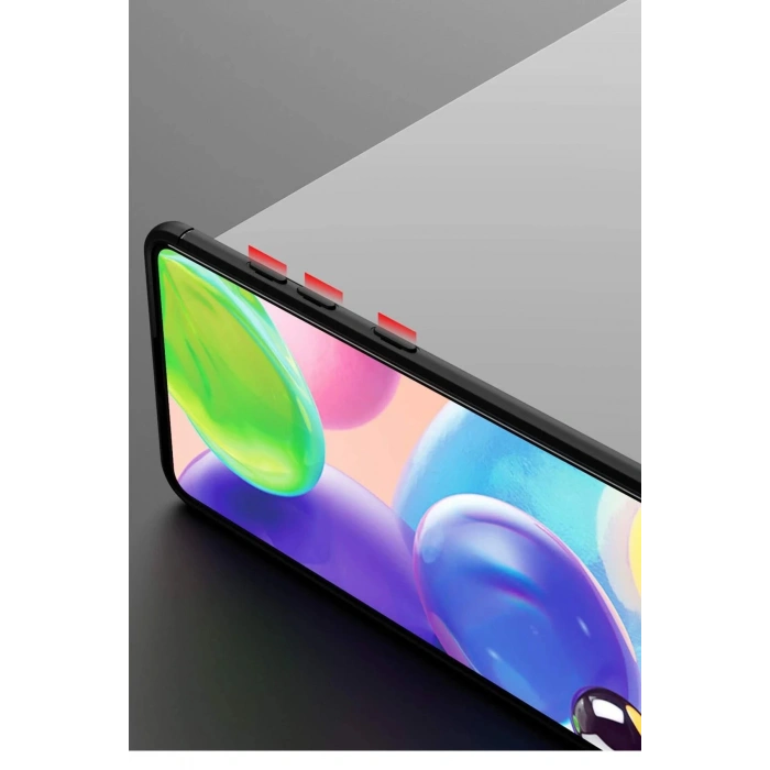 Samsung Galaxy M31 Kılıf Range Yüzüklü Silikon - Siyah-Gold