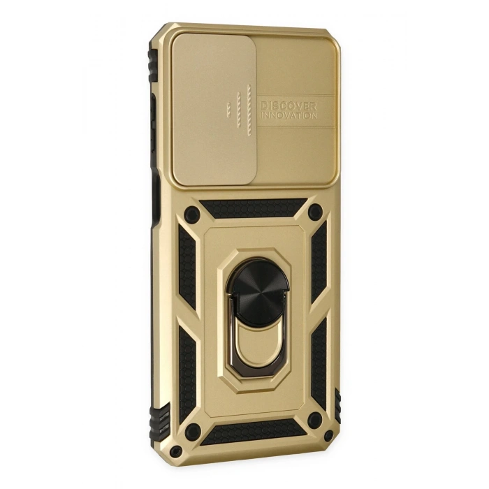 Samsung Galaxy M33 Kılıf Pars Lens Yüzüklü Silikon - Gold