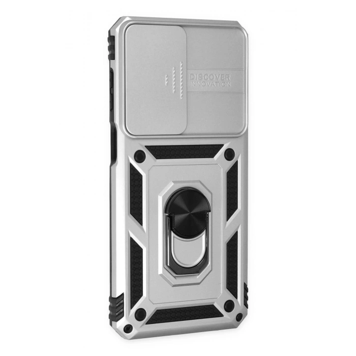 Samsung Galaxy M33 Kılıf Pars Lens Yüzüklü Silikon - Gümüş