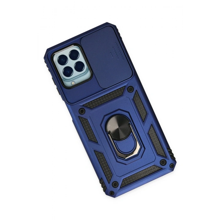 Samsung Galaxy M33 Kılıf Pars Lens Yüzüklü Silikon - Lacivert