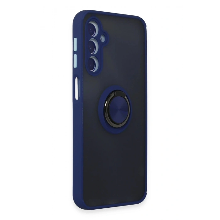 Samsung Galaxy M34 5G Kılıf Montreal Yüzüklü Silikon Kapak - Lacivert