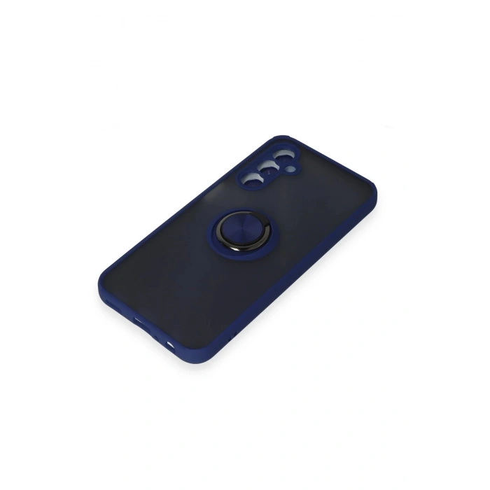 Samsung Galaxy M34 5G Kılıf Montreal Yüzüklü Silikon Kapak - Lacivert