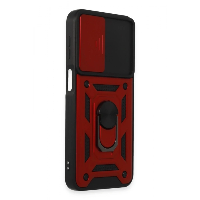 Samsung Galaxy M34 5G Kılıf Pars Lens Yüzüklü Silikon - Kırmızı