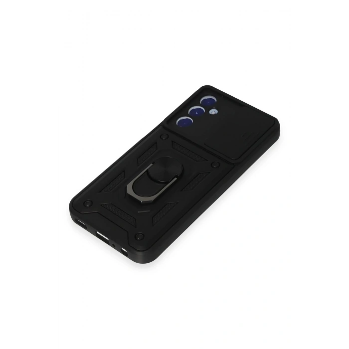 Samsung Galaxy M34 5G Kılıf Pars Lens Yüzüklü Silikon - Siyah