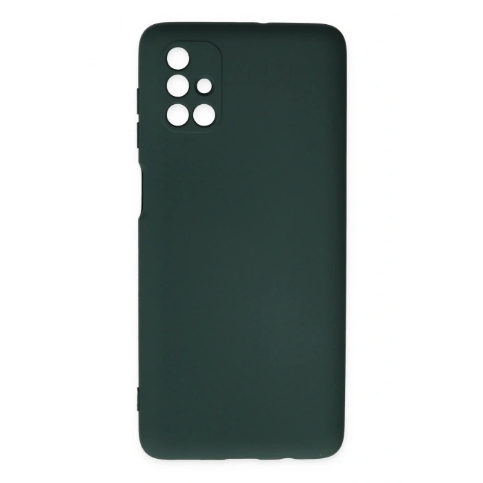 Samsung Galaxy M51 Kılıf Nano içi Kadife Silikon - Koyu Yeşil