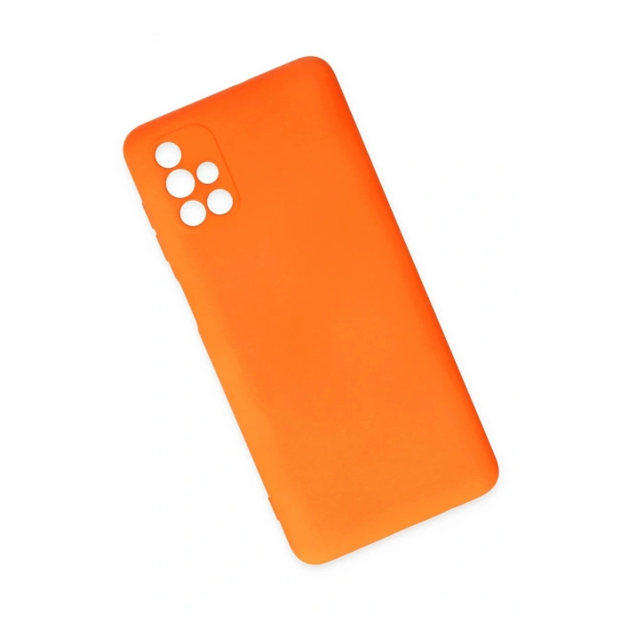 Samsung Galaxy M51 Kılıf Nano içi Kadife Silikon - Turuncu