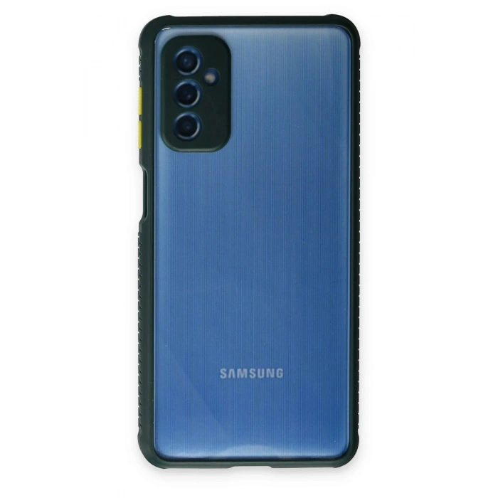 Samsung Galaxy M52 5G Kılıf Miami Şeffaf Silikon - Koyu Yeşil