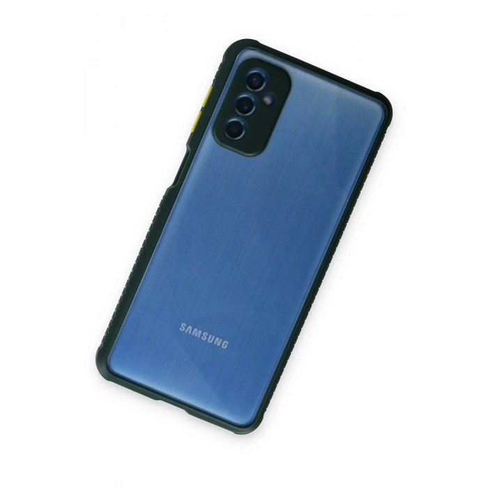 Samsung Galaxy M52 5G Kılıf Miami Şeffaf Silikon - Koyu Yeşil