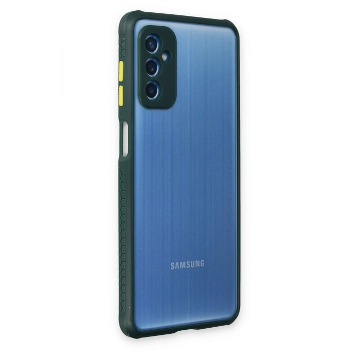 Samsung Galaxy M52 5G Kılıf Miami Şeffaf Silikon - Koyu Yeşil